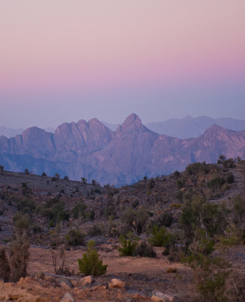 Al Hajar mountains at dusk